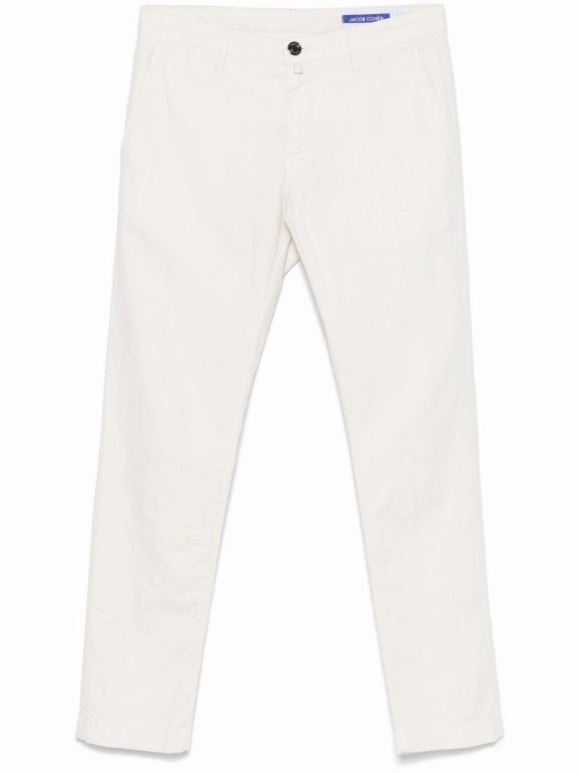 White Jeans With Concealed Fly And Versatile Pockets Cozy Feel Style Upgrade