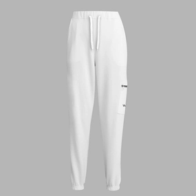 Durable Reinforced Seams Whte Zip Pocket Sweatpants