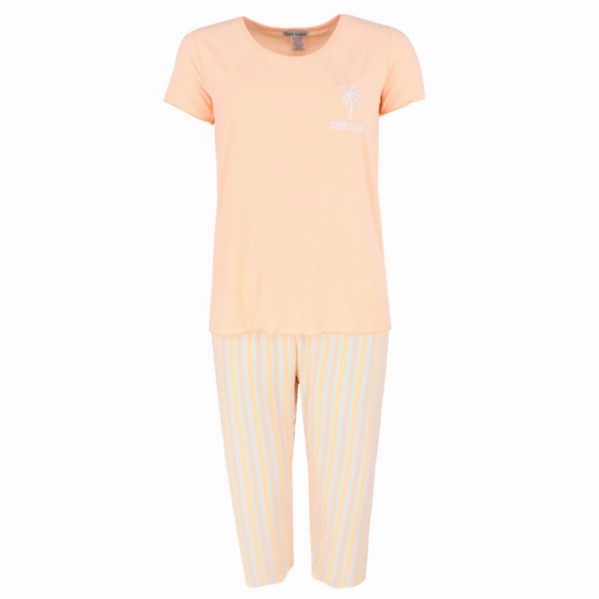 Women's Stay Palm Short Sleeve Capri Set Airflow Optimized Texture Sustainable Material