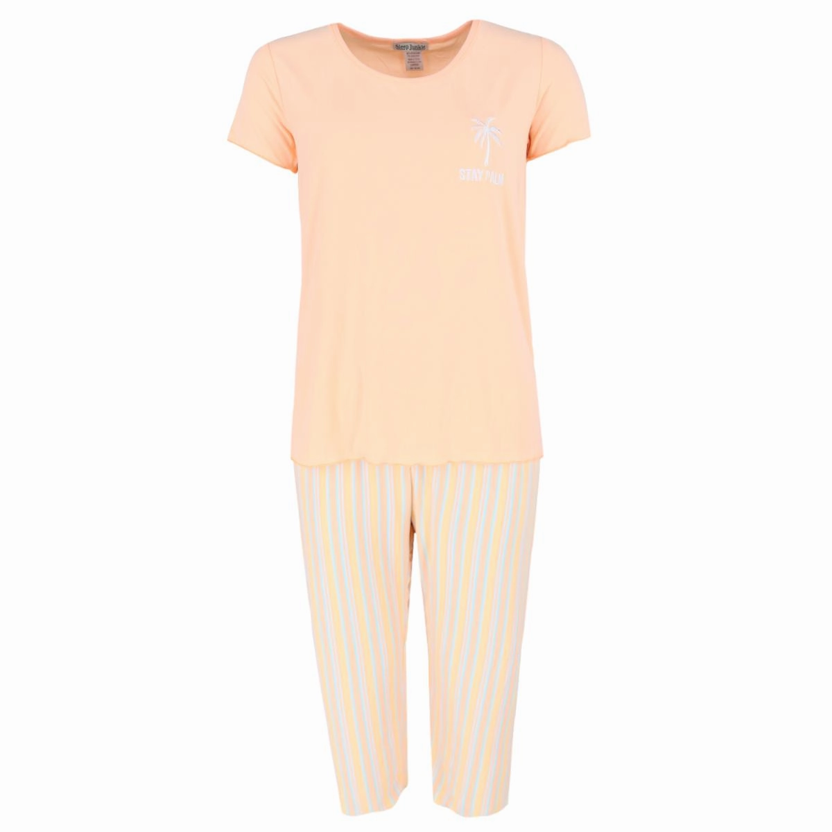 Lightweight Construction Wrinkle resistant fabric Women's Stay Palm Short Sleeve Capri Set