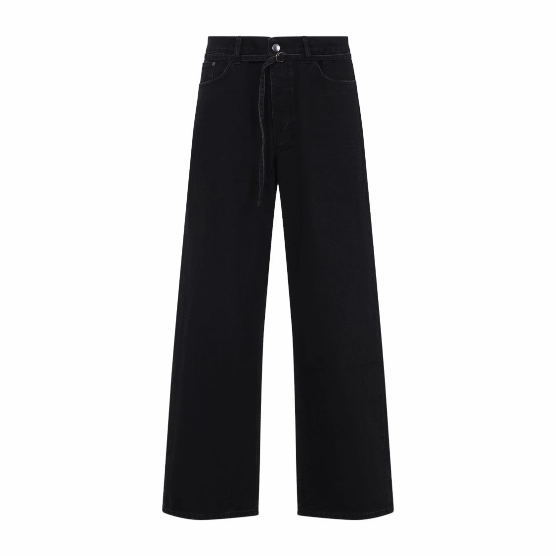 Cool And Clean Wide-Leg Black Jeans With High Waist