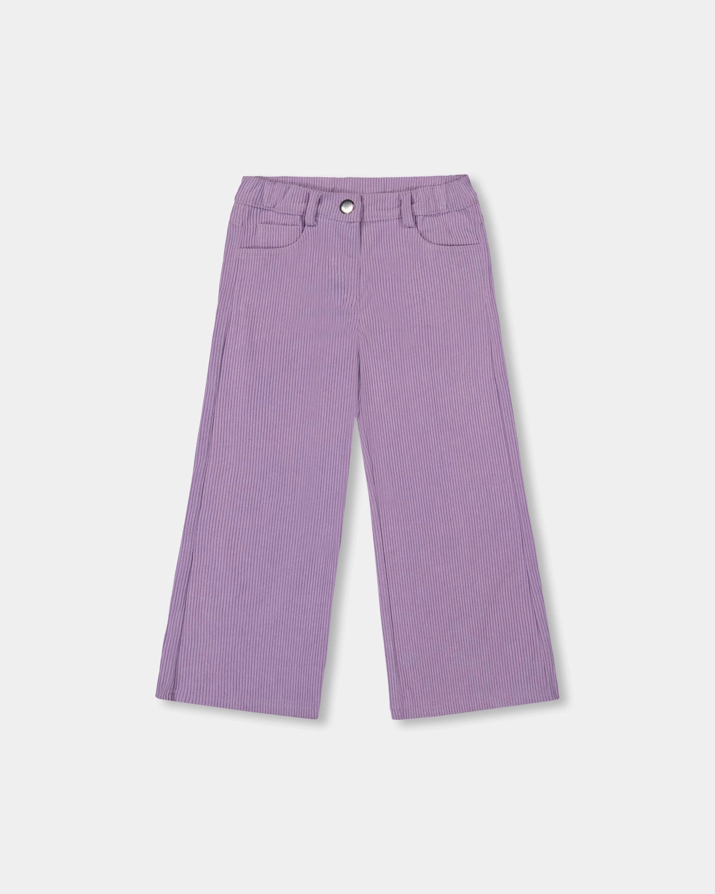 Adjustable Belt Loops Wide Leg Corduroy Pants Lavender