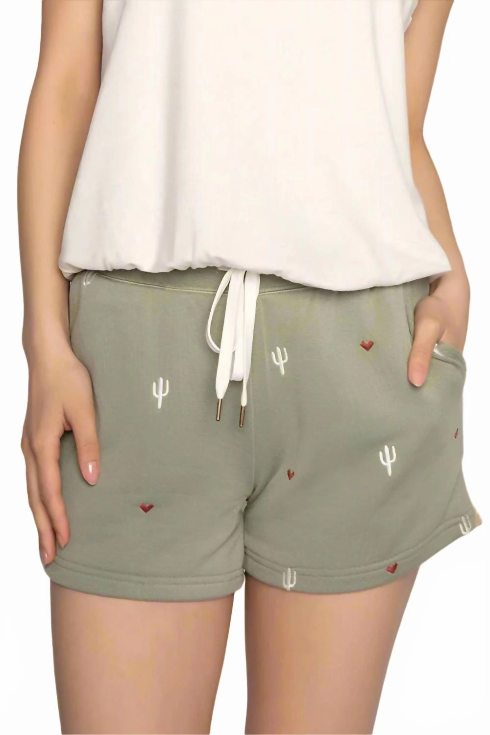 Wild Lands Lounge Short In Light Olive Layered Texture