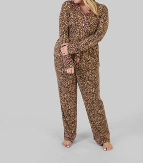 Wildcat Pima Knit Pajama - Plus In Leopard Print Non Restrictive Design NonRestrictive Design