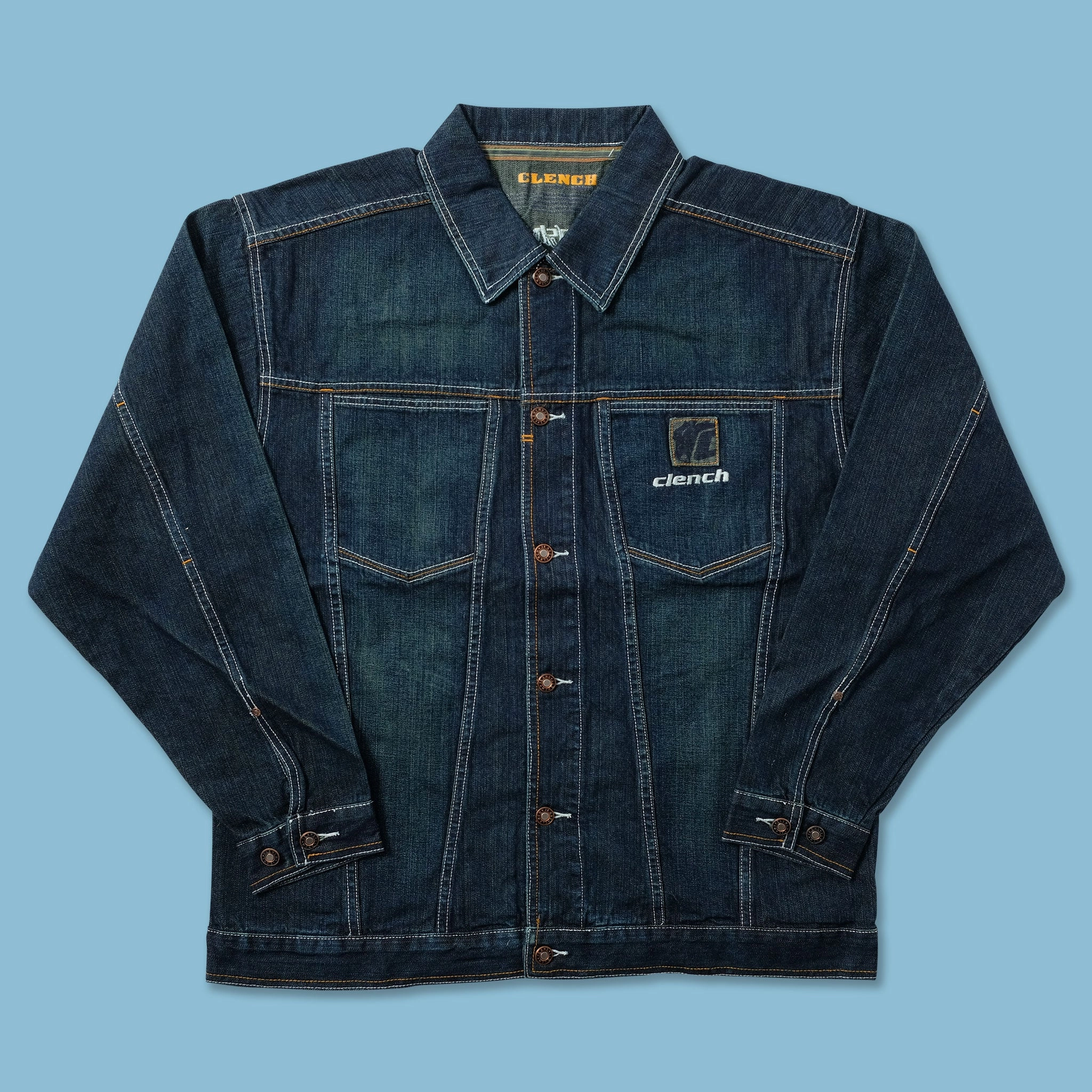 Cozy Layering Airflow Ventilation Y2K Clench Denim Jacket Large