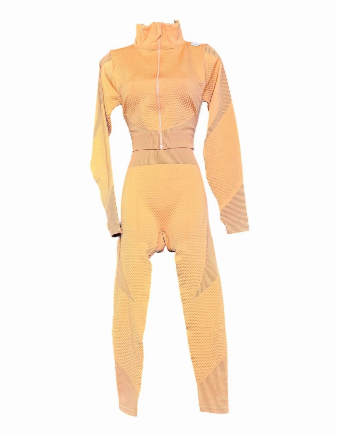 Midweight Fabric Thermal regulation Women's 2-Piece Honeycomb Set In Sandstone
