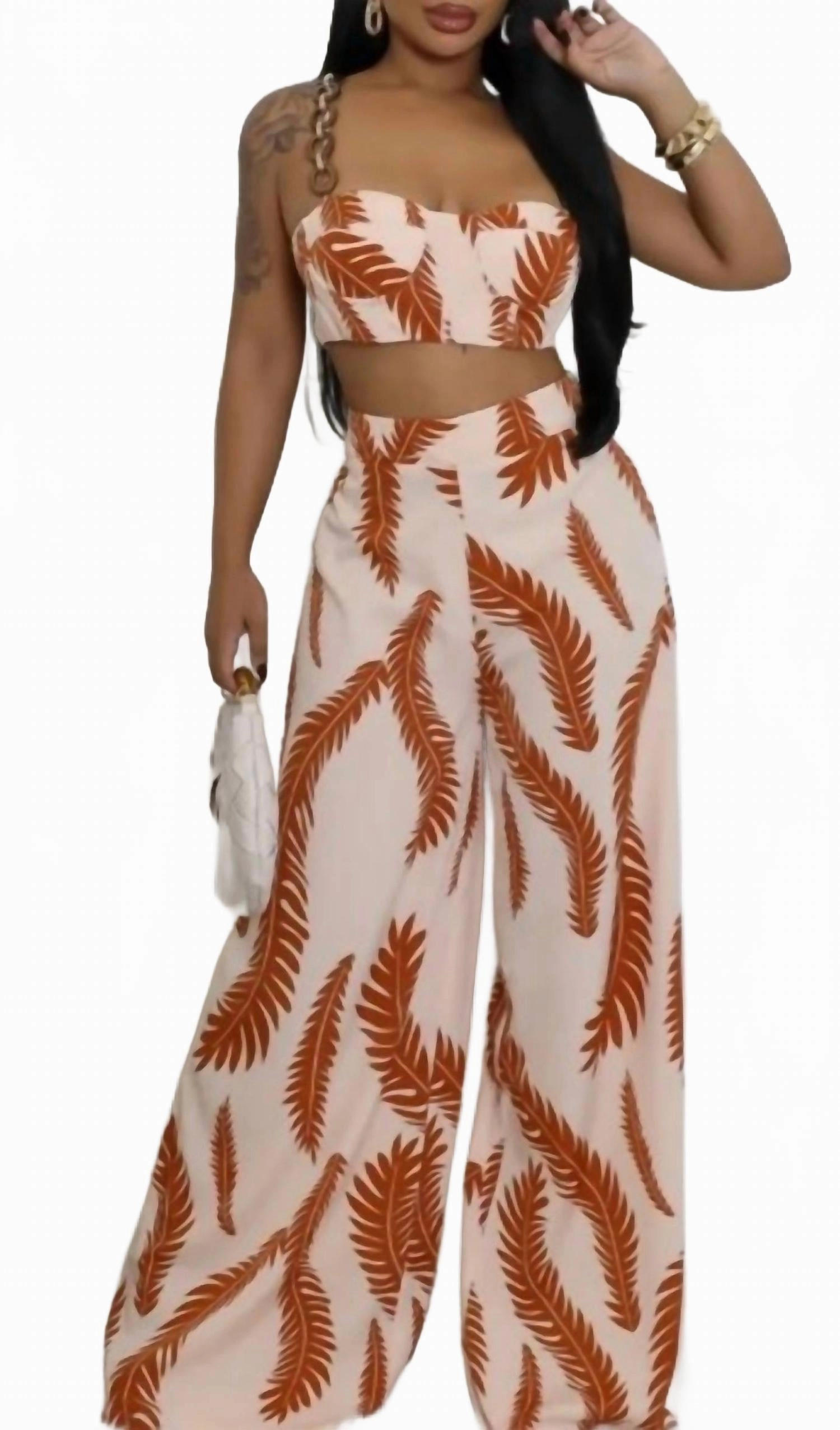 Reinforced Knee Panels Easy Care Material Women's Bombay Set In Brown Tan