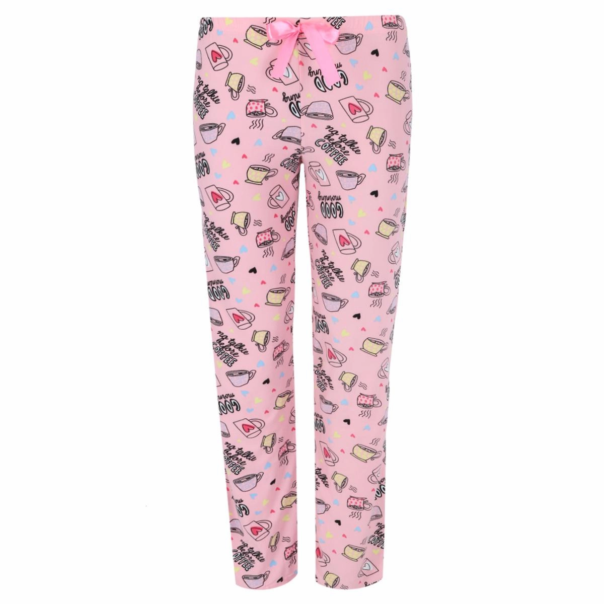 MotionAdaptive Fit Brushed Cotton Women's Coffee Mug Open Bottom Pajama Pants