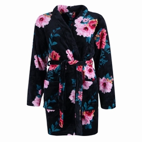 Women's Floral Robe Cozy Midweight Fabric NonIrritating Seam Construction
