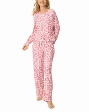 Double Needle Stitching Women's Full Of Love Pajama Set In Multi