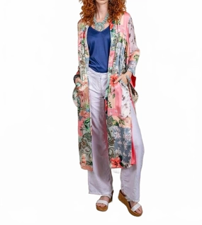 HighWaisted Design VNeck Design Women's Kimono In Hawaiian