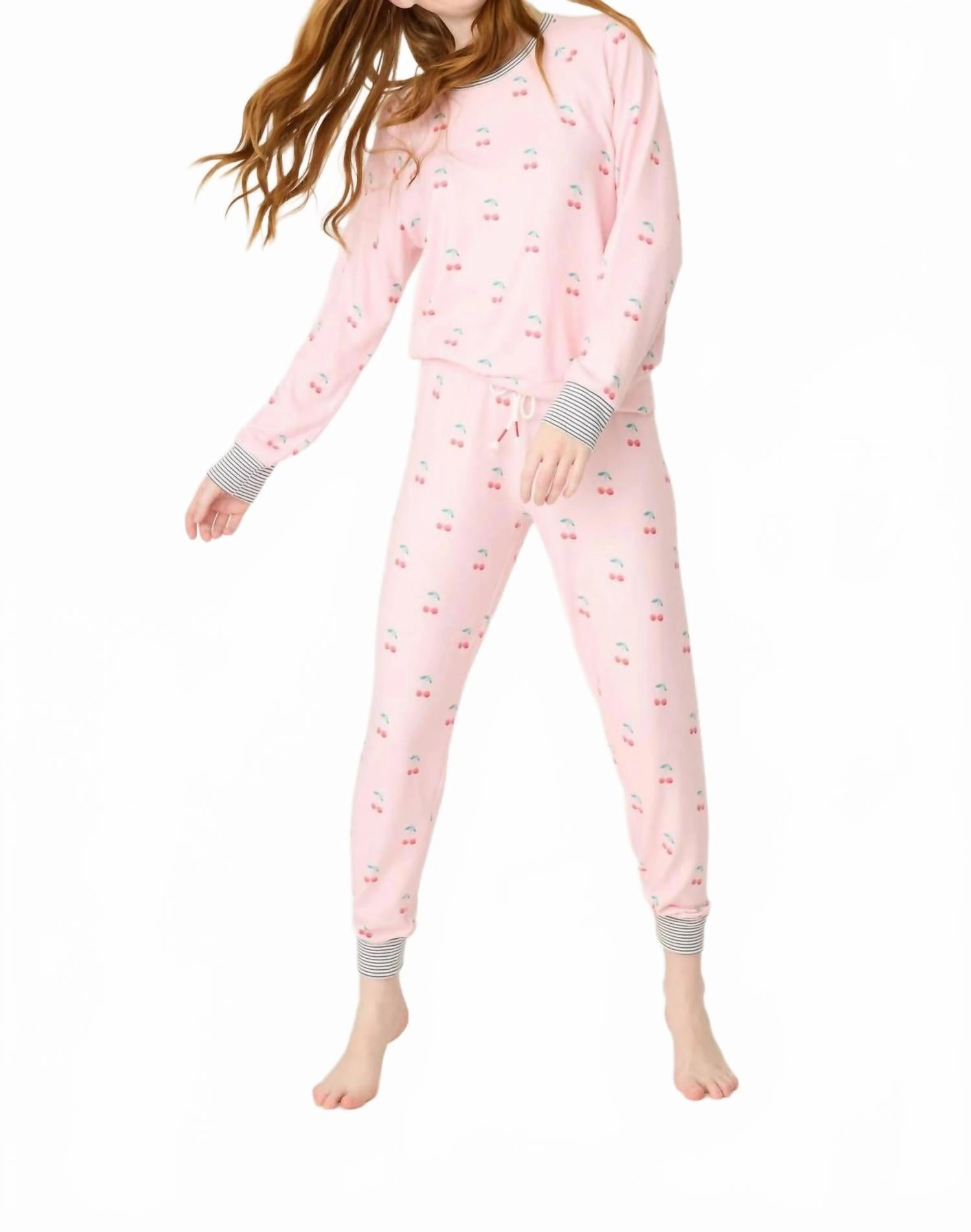 Roomy Armholes Women's Life Is Sweet Cherry Top In Pink