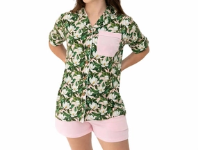 Women's Magnolia Bamboo Luxe Lounge Short Set In Multi Moisture Wicking Technology Tear Resistant Material