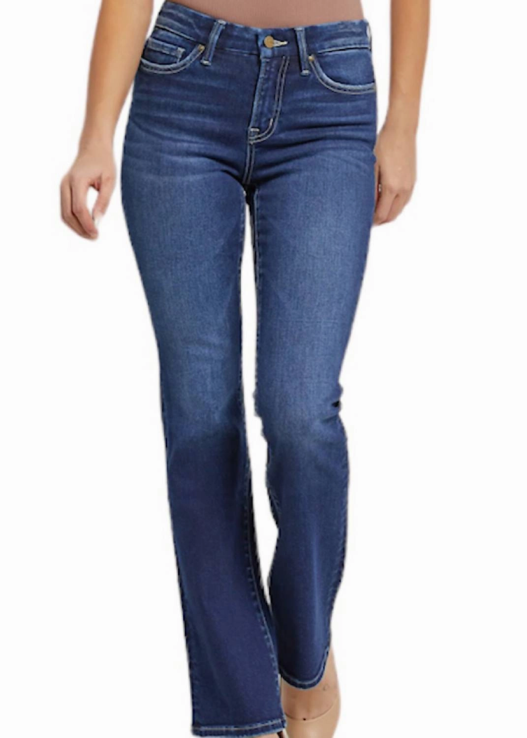 Women's Mid-Rise Boot Cut With Back Slit Pants In Cats Eye City Ready