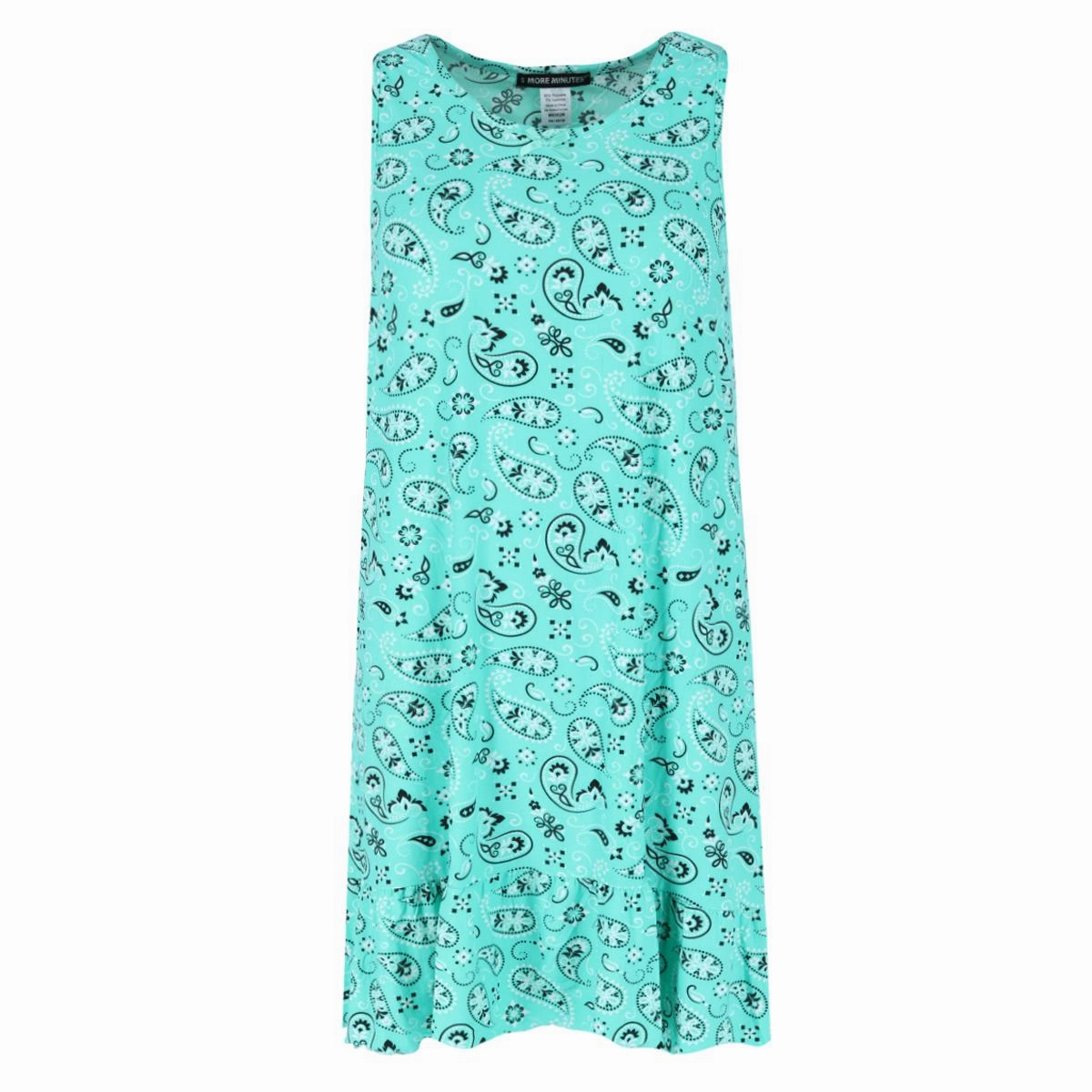 Hidden Pocket Detail Women's Paisley Sleeveless Sleep Gown