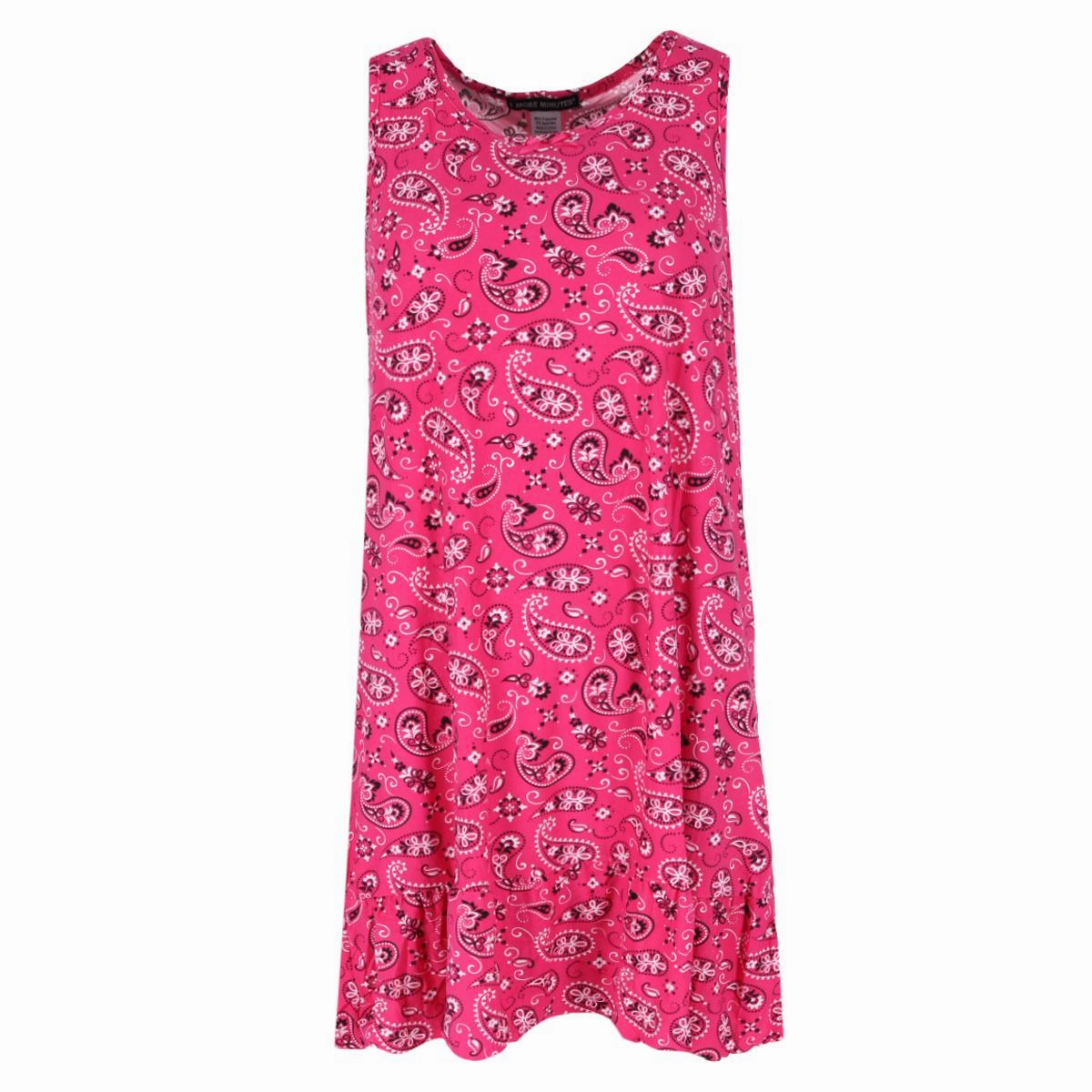Stretch Material Hidden Stretch Panel Women's Paisley Sleeveless Sleep Gown