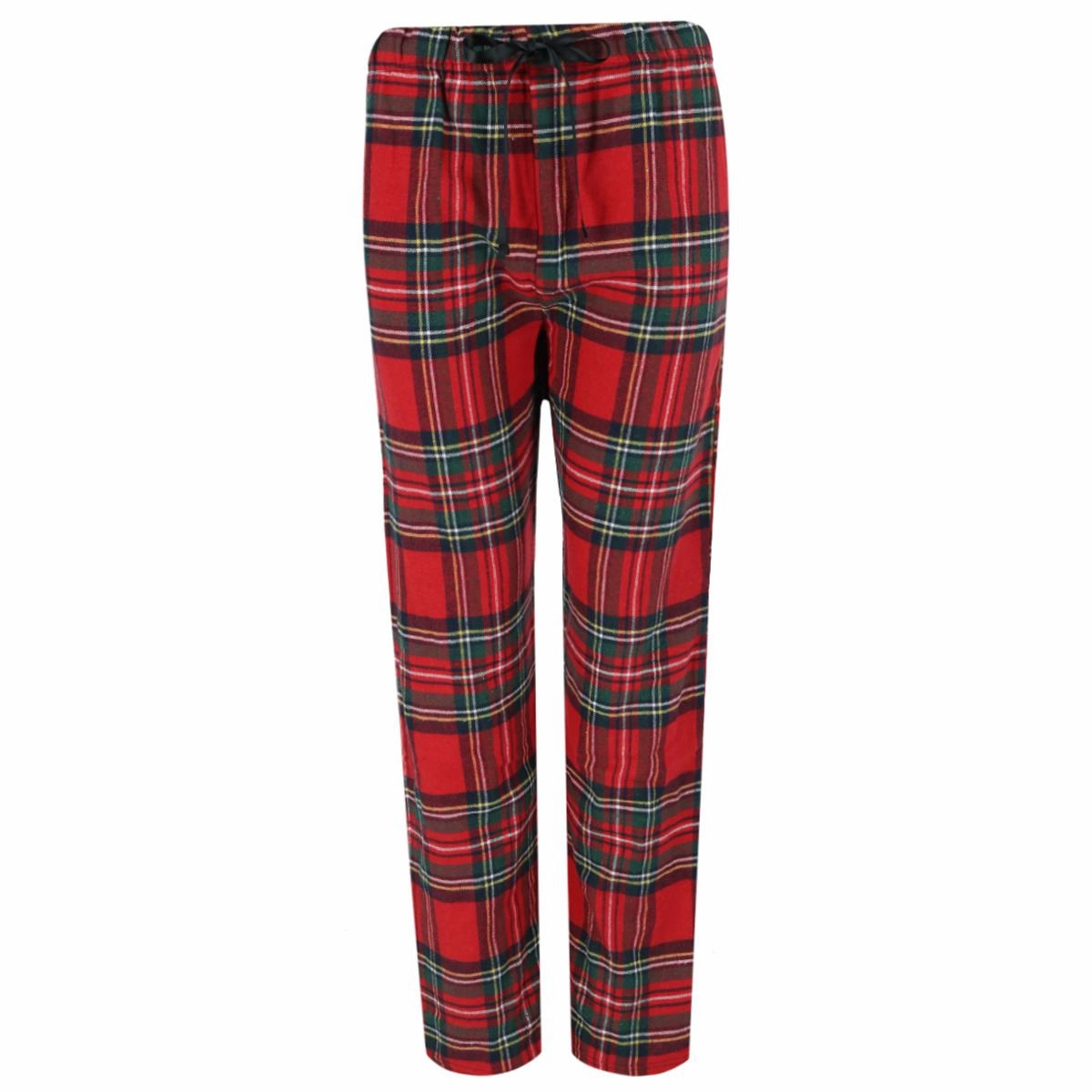 Women's Plaid Flannel Open Bottom Pants No Slip Grip TemperatureRegulating Fabric
