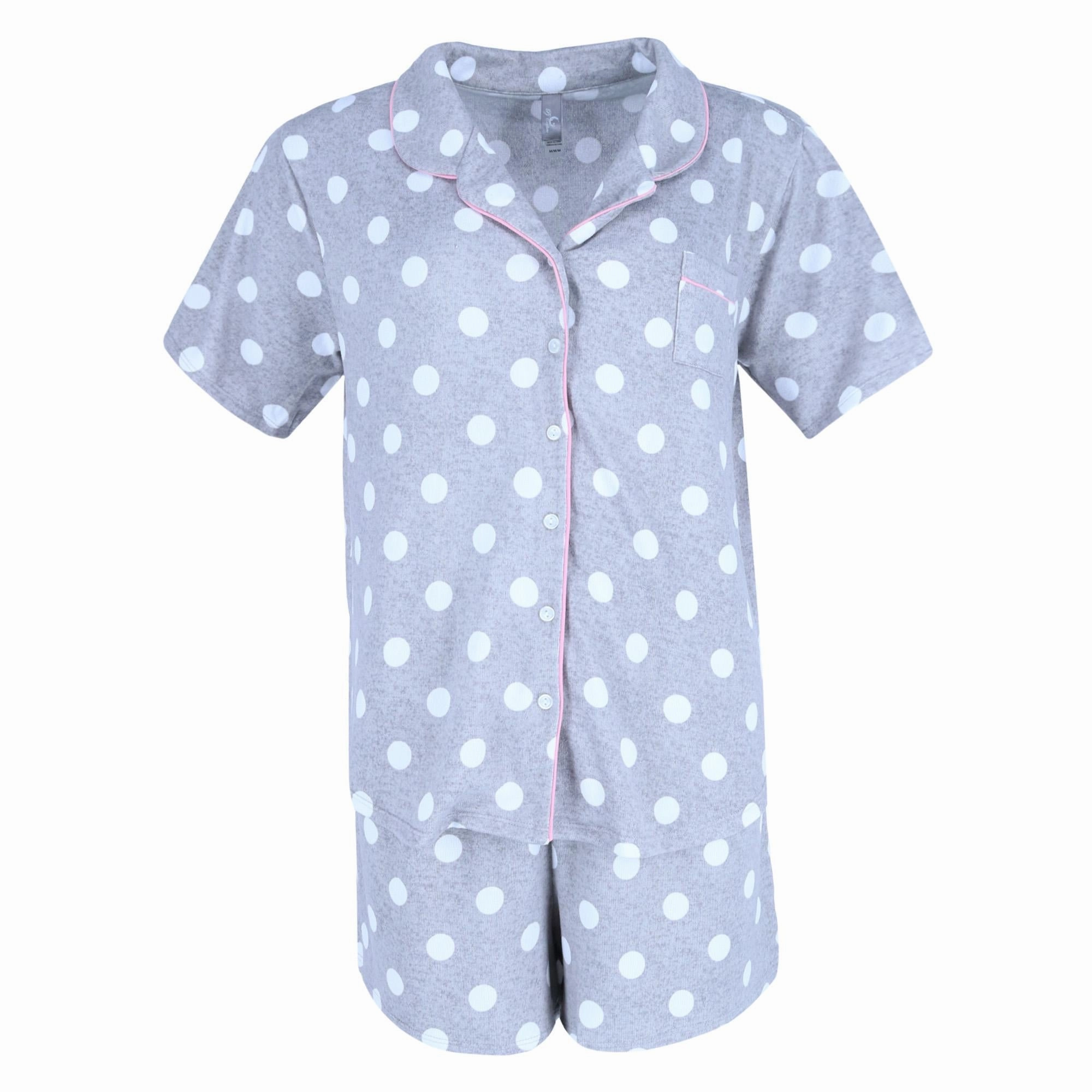 Women's Plus Size Polka Dot Pajama Short Set ComfortFirst Design Skin Friendly Seams