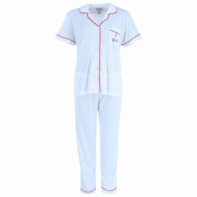 Versatile Styling Women's Pointelle Cherries Notch Pajama Set