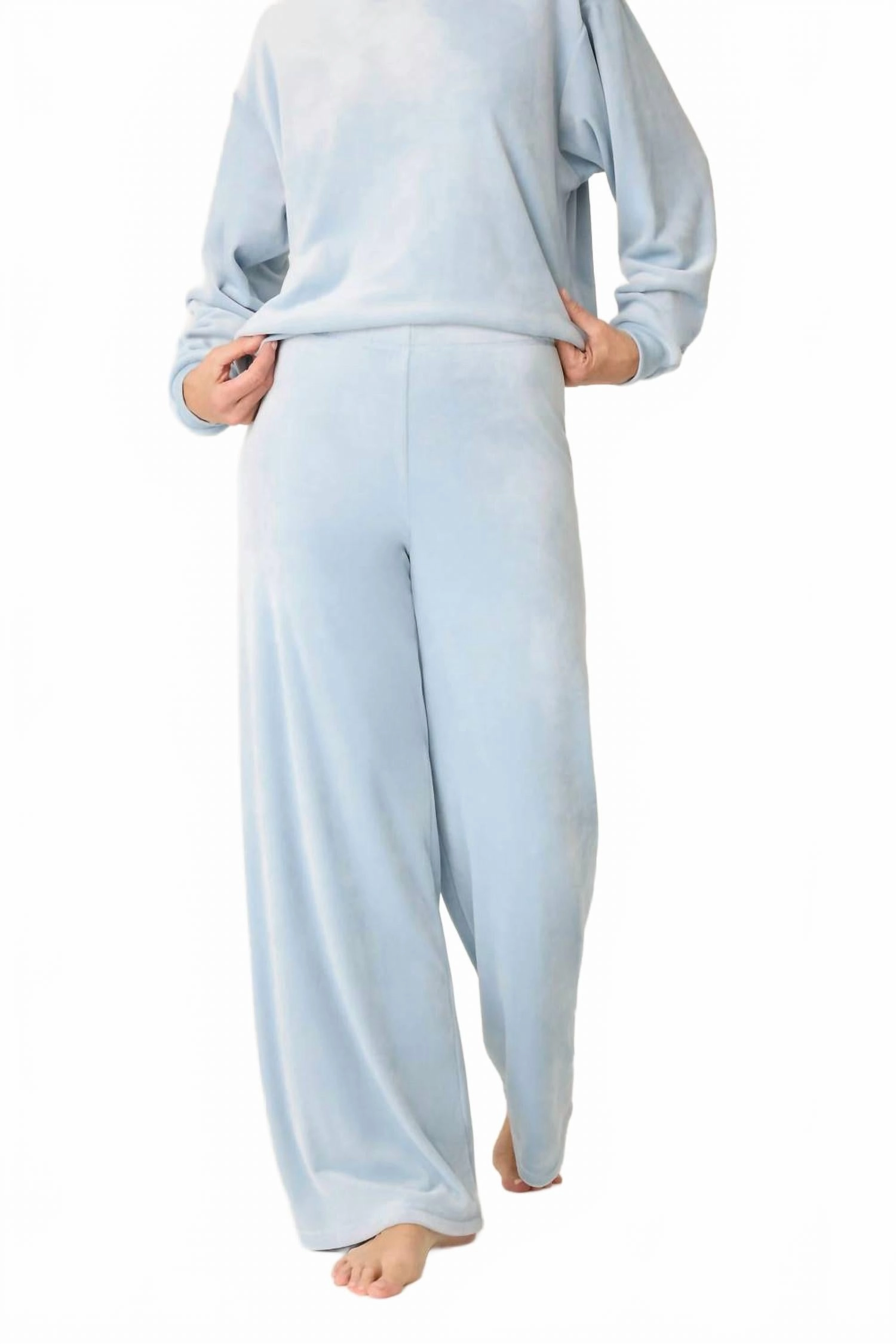 Women's Spread Love Velour Pants In Pale Blue MoistureWicking Technology Universal Sizing System