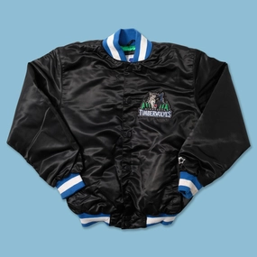 Women's Starter Minnesota Timberwolves Satin Bomber Jacket Small Eco Friendly Spring Layer