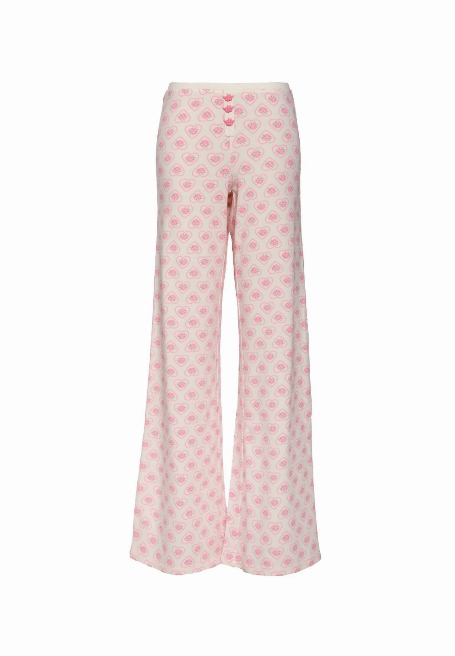 Women's Sweet Sadie Pj Bottom In White Adjustable Cuff Openings OdorResistant Technology