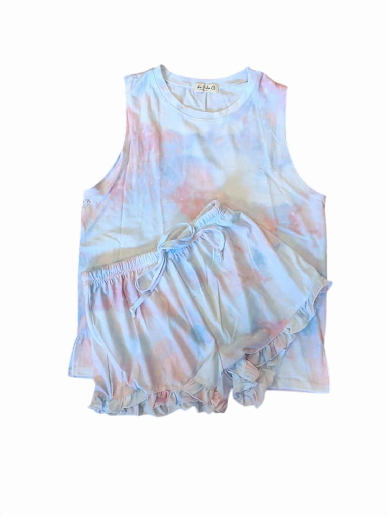 Women's Vered Loungewear Shorts Set In Pink & Blue Durable Reinforced Edging