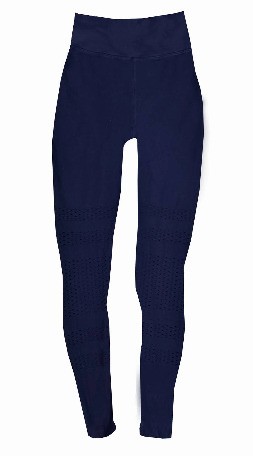 Perfectly Fit Women Textured Capri High Rise Leggings In Blue