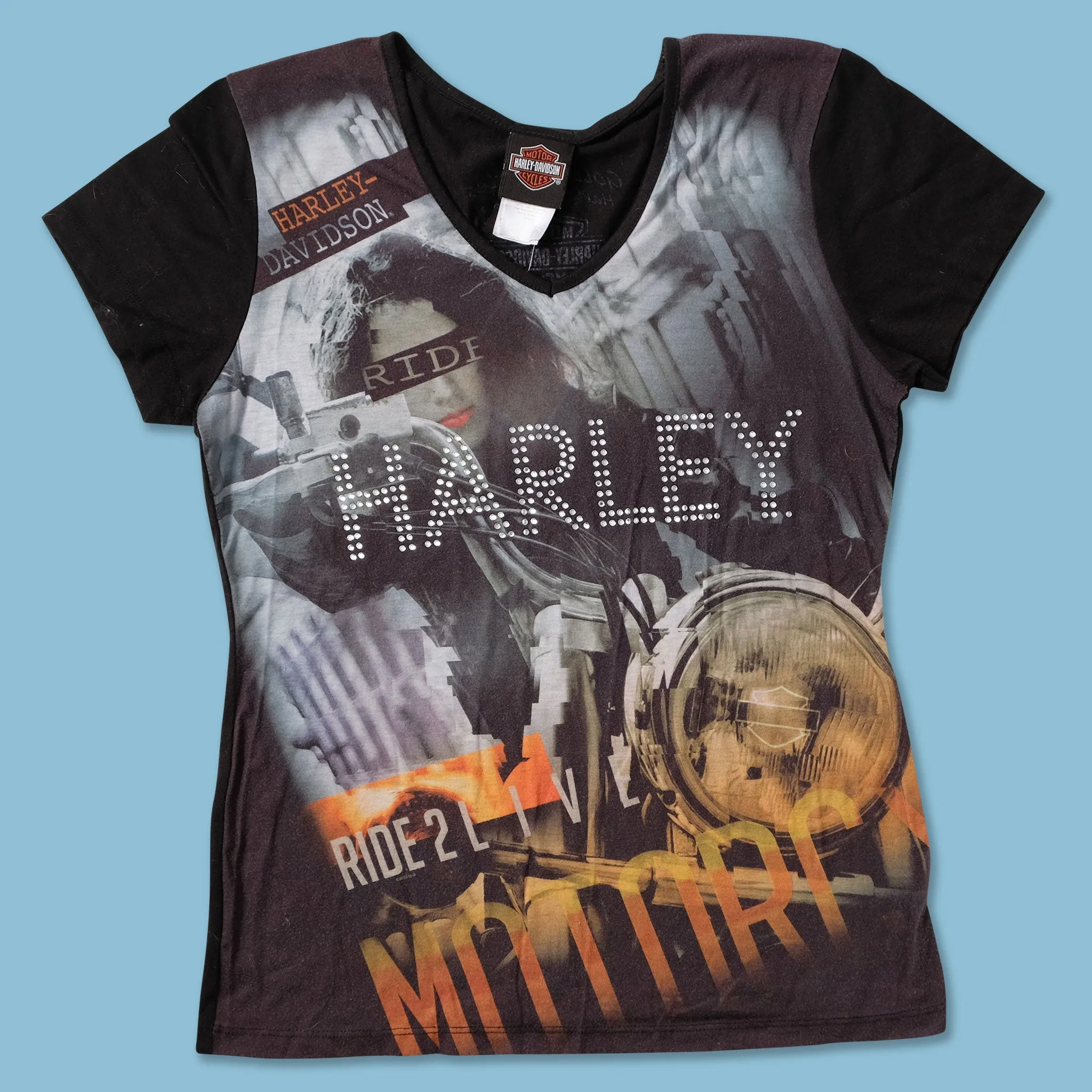 Cozy Comfort Look Women's Y2K Harley Davidson Top Medium