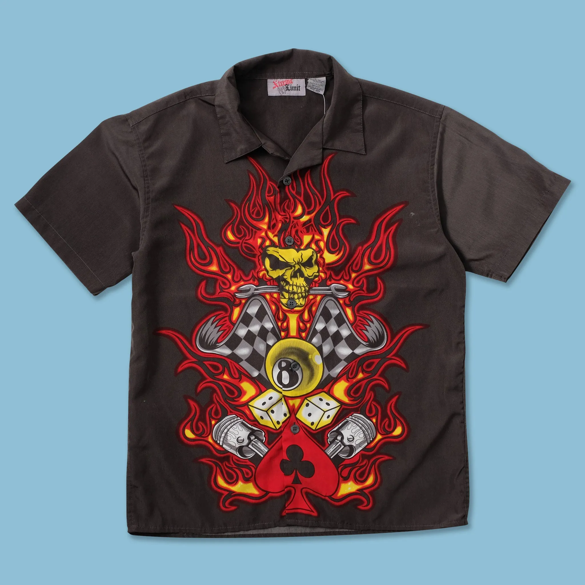 Women's Y2K Skull Shirt Small Geometric Shape Job Interview