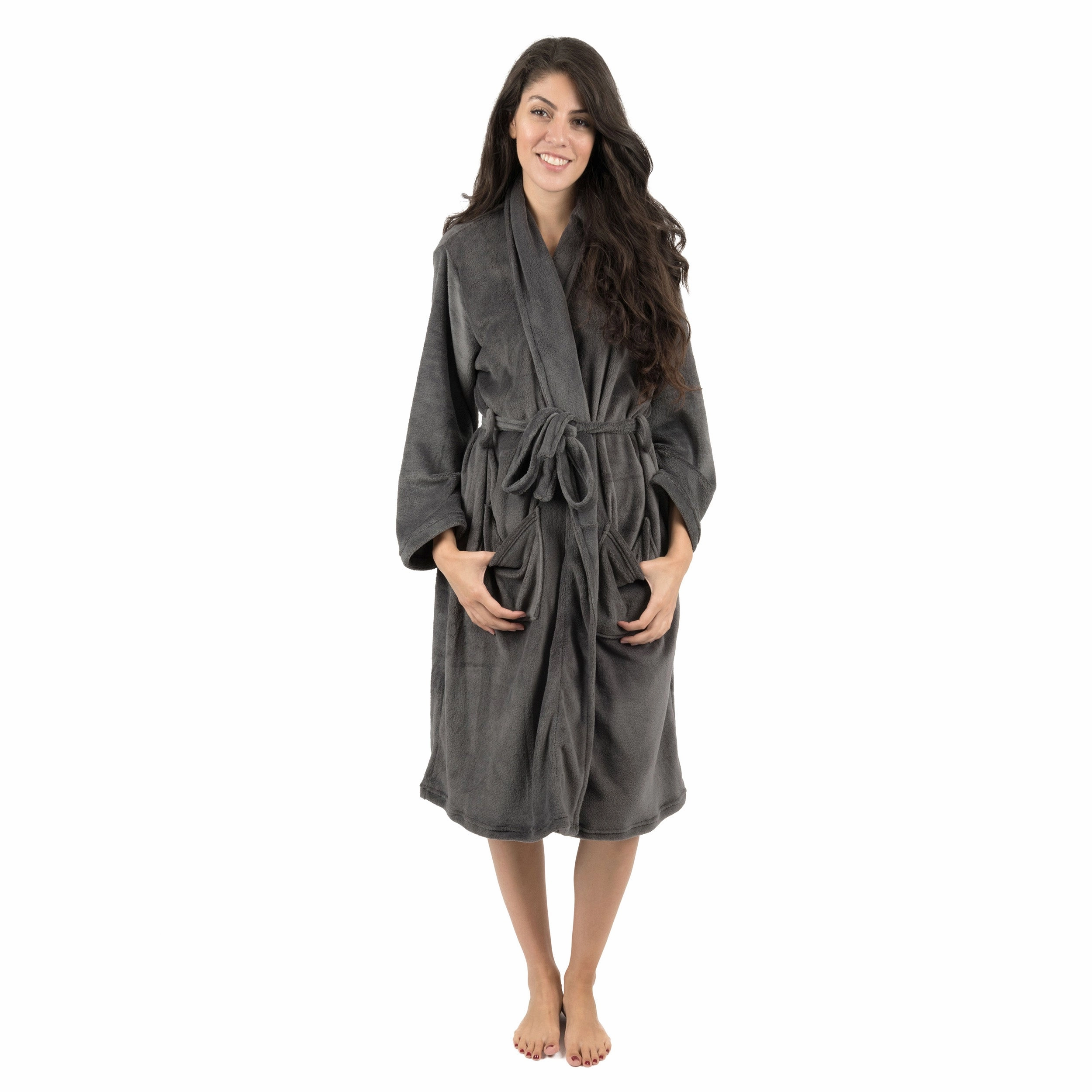 Womens Fleece Robe NonIrritating Seam Construction