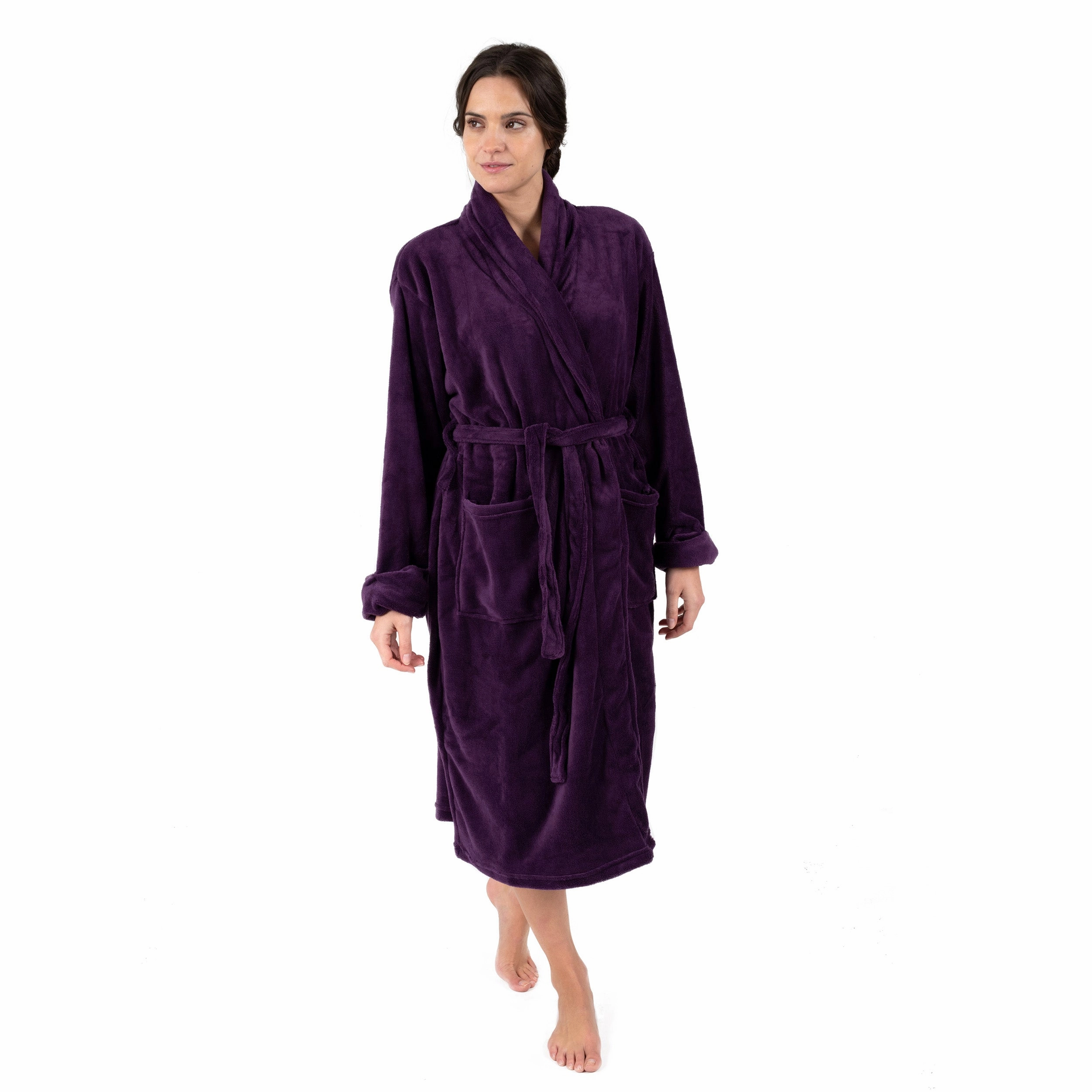 Womens Fleece Robe OdorResistant Treatment Durable Blends