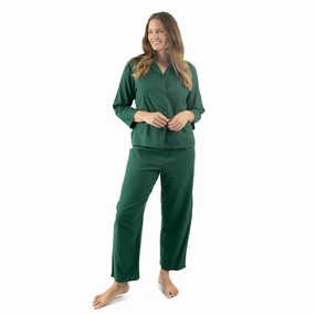 Brushed Cotton Womens Two Piece Flannel Pajamas