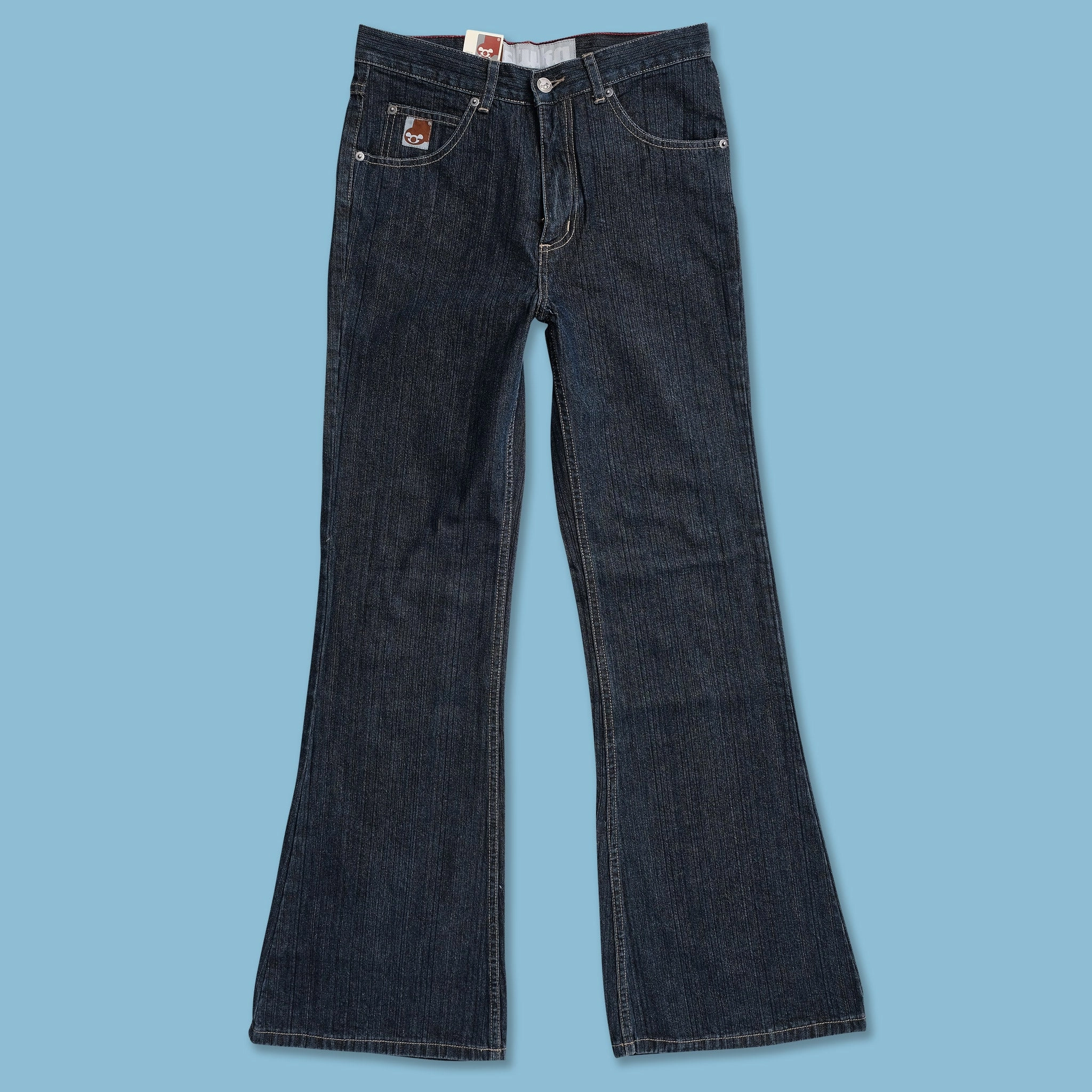 Y2K Bootcut Denim Pants All-Season Wear Soft Texture
