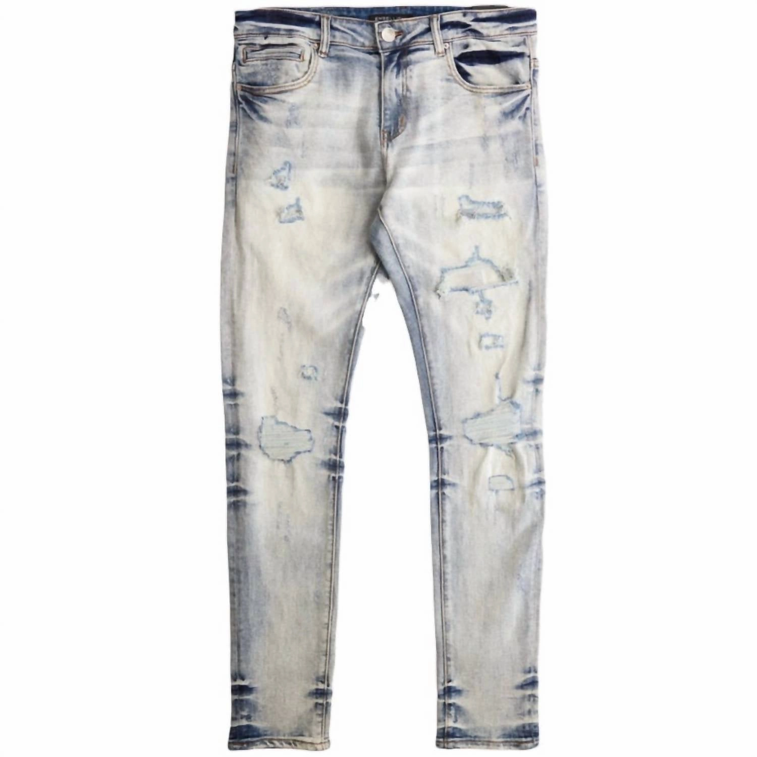 Chill Fit Men's Brickell Skinny Denim Jeans In Light Acid