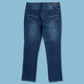 Flex Foam Inserts Tear Resistant Design Y2K Denim Pants 36x34
