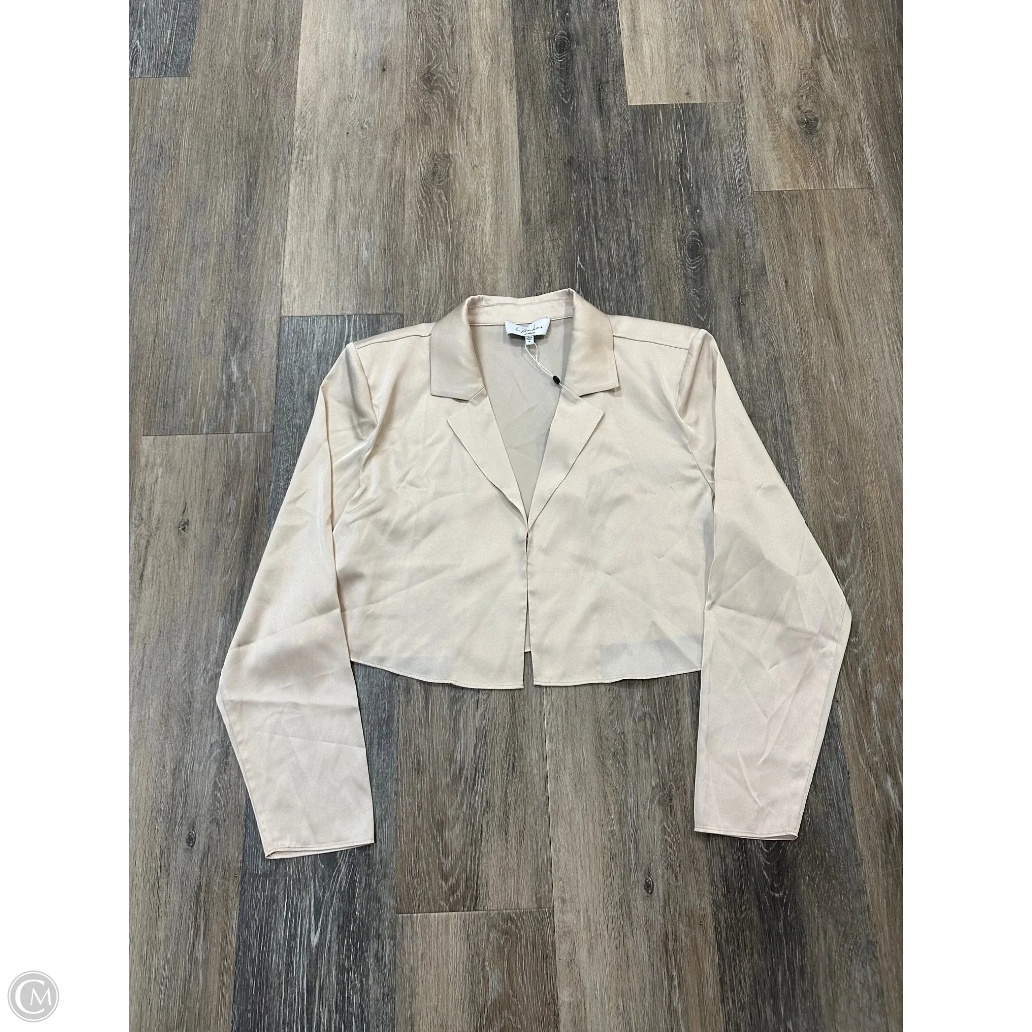 YarnDyeStripe Basic Tee Blouse Long Sleeve By L??academie In Cream, Size: M