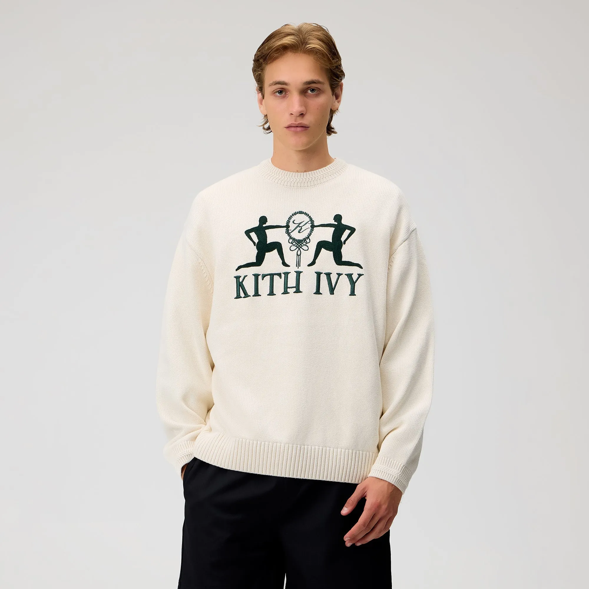Kith Ivy Emblem Crewneck Sweater - Sandrift Winter Fashion Cold Weather Comfort