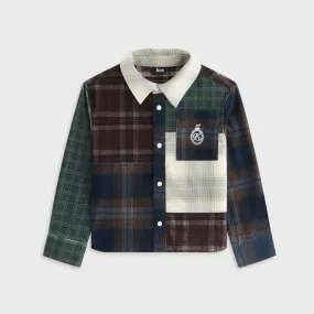 Neutral Colors Anti Static Fabric Kith Kids Textured Patchwork Apollo Shirt - Multi