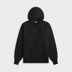 Low Profile Seam Construction Auralee Smooth Soft BD Sweat P/O Parka - Black