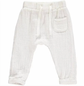 GussetedCrotch Kids' Bosun Cotton Gauze Pants In White