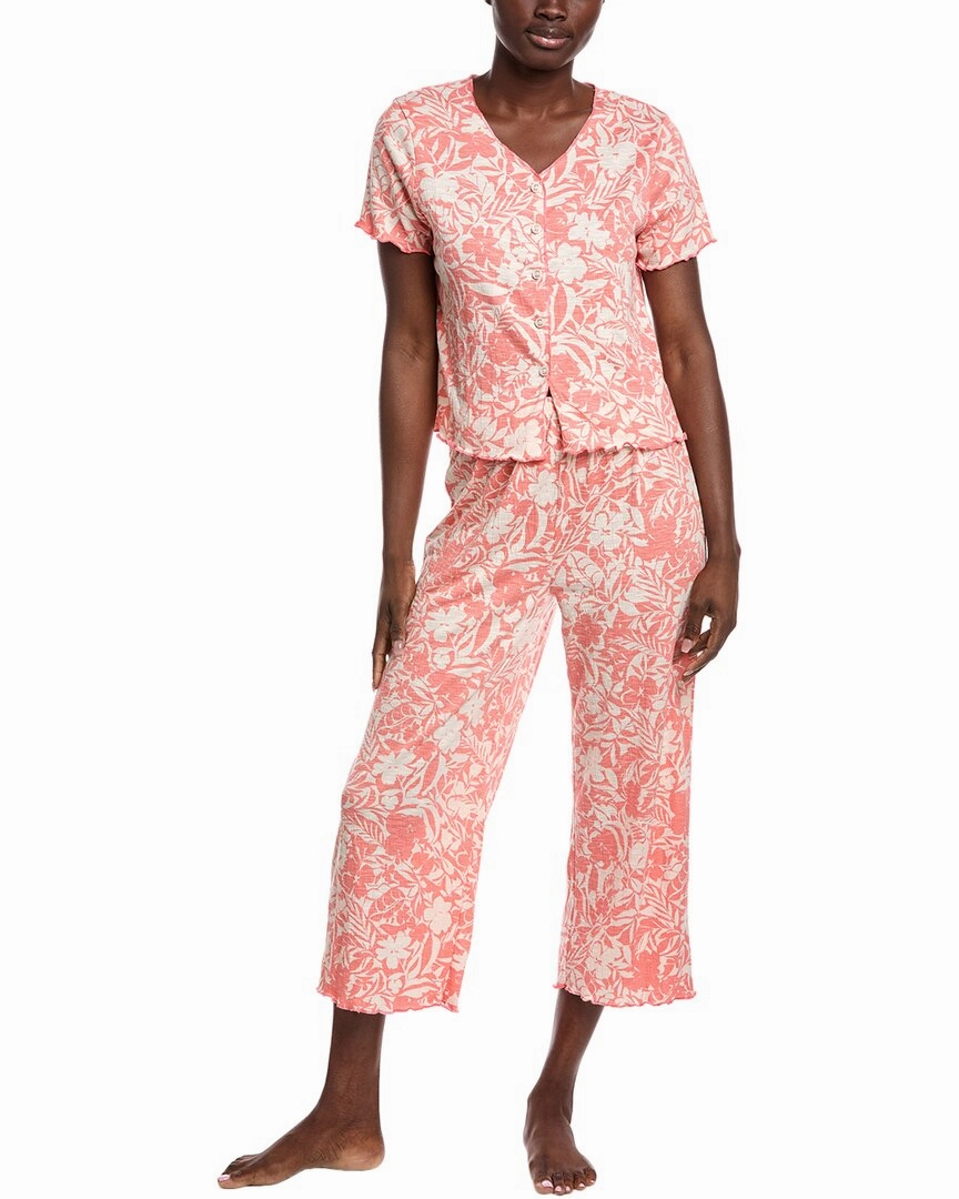 Splendid 2pc Sleep Cardigan & Crop Pant Set Balanced Compression Sustainable Manufacturing