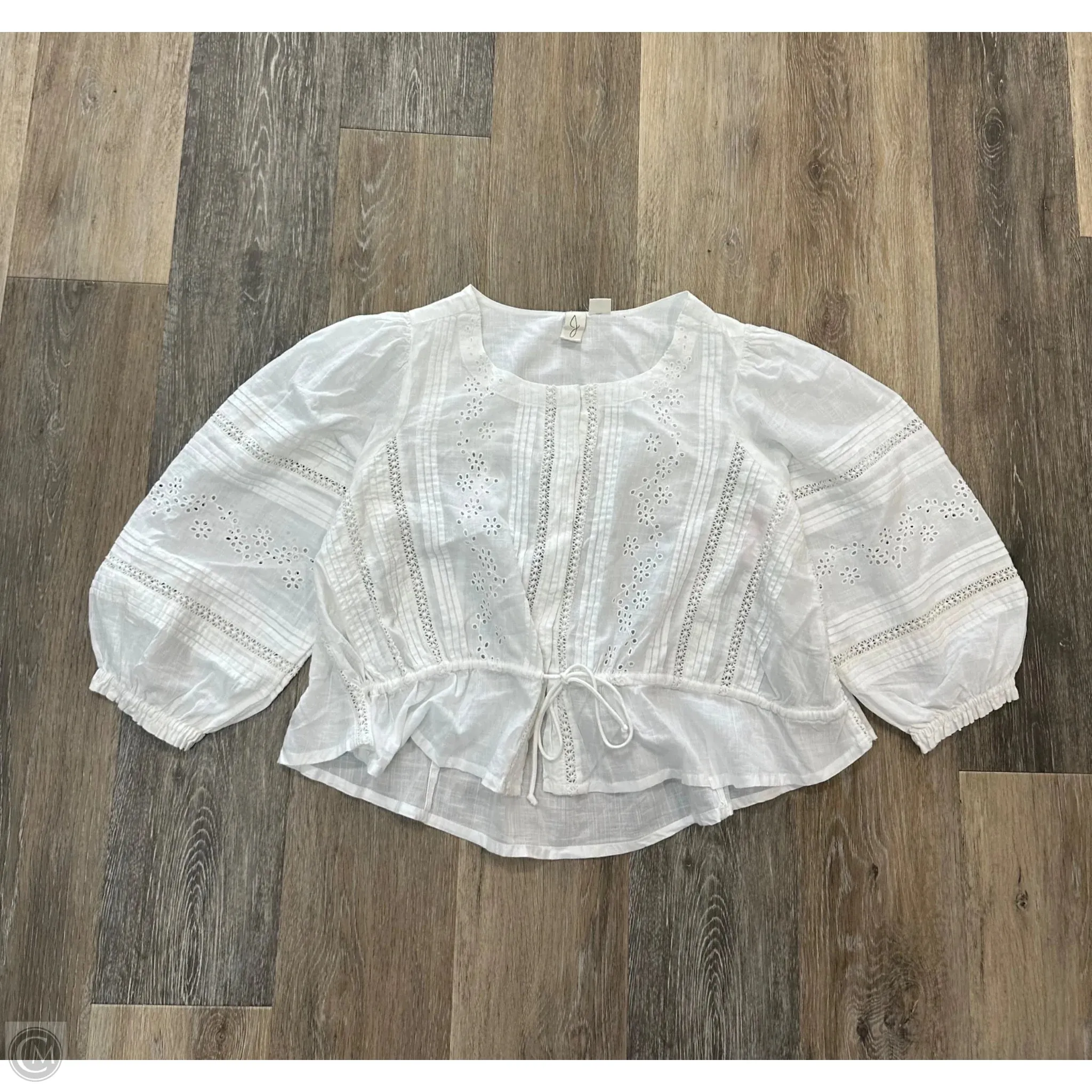 Lightweight Thermal Flowing Design Blouse Long Sleeve By Joie In White, Size: Xs