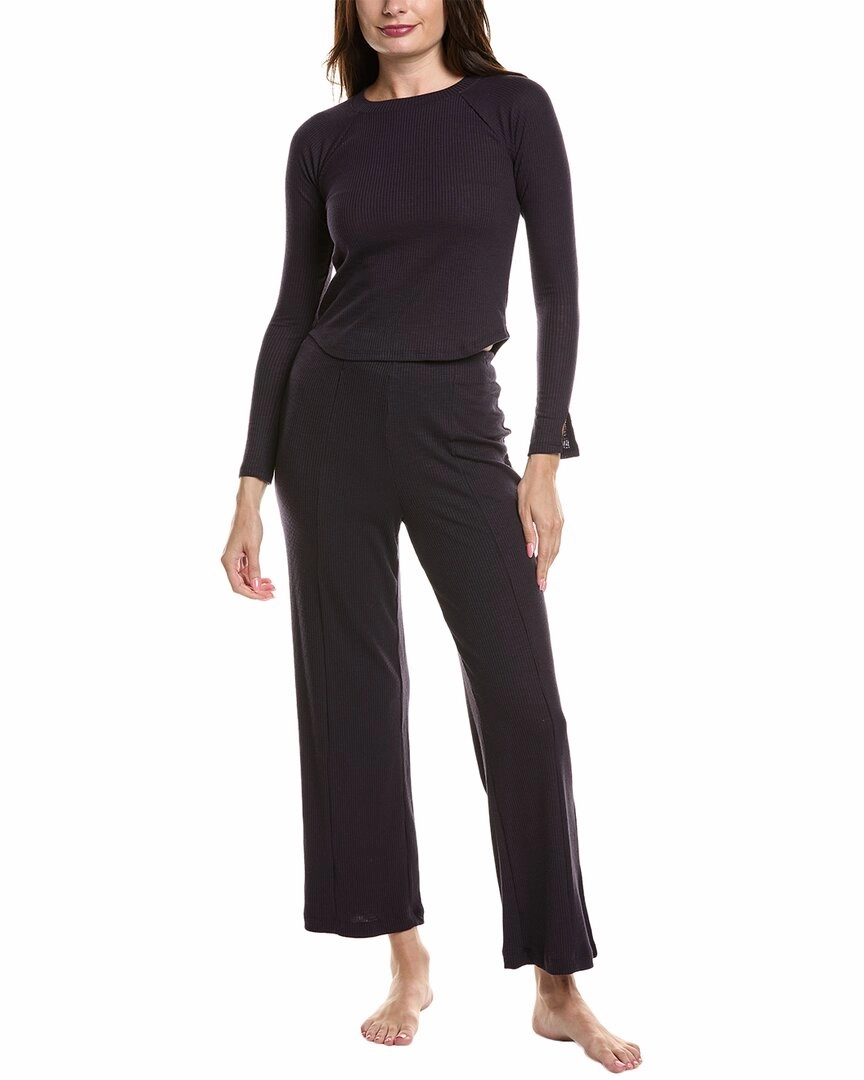 Relaxed Armhole Cut Honeydew 2pc Work From Home Lounge Set