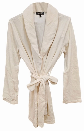 Tagless Design Women's Velour Wrap Belted Lounge Robe In Angel