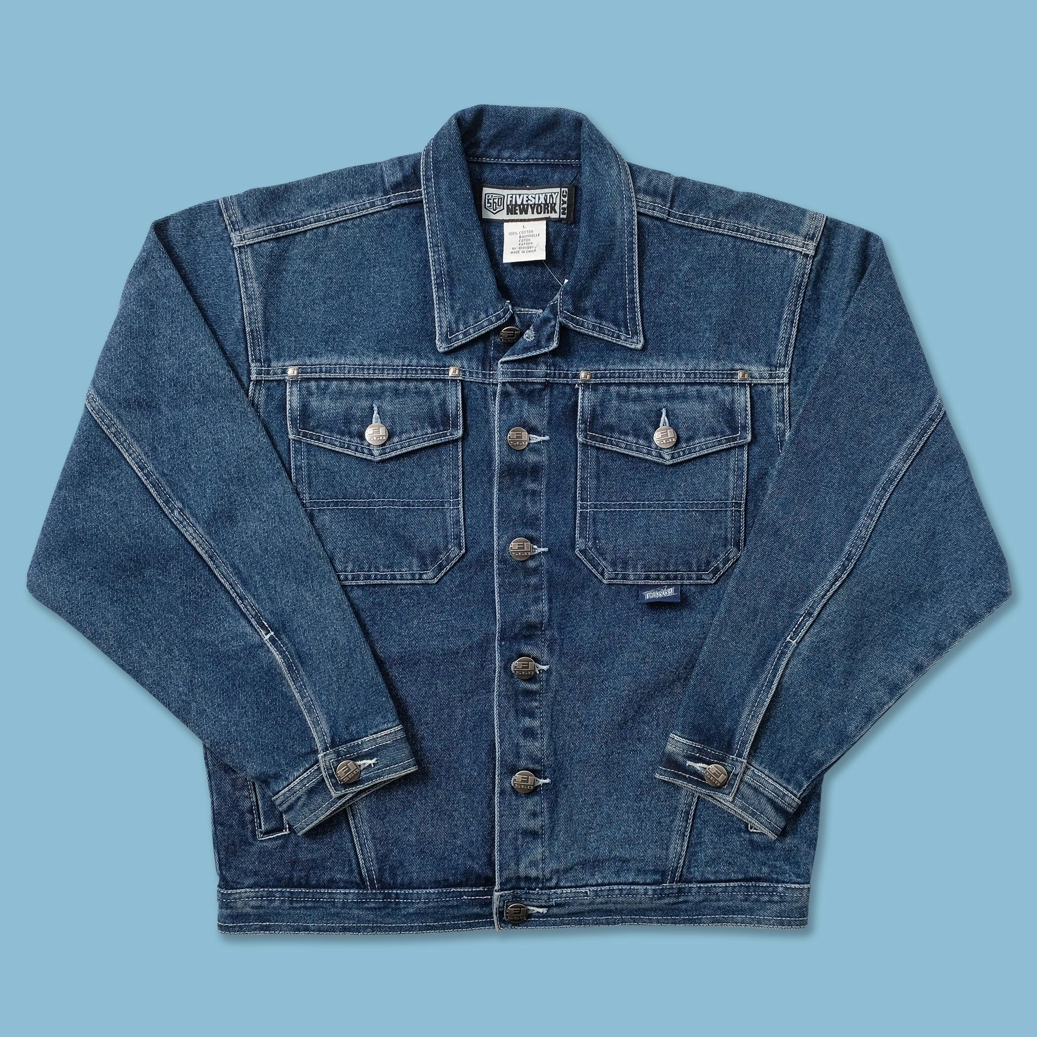 Y2K Five Sixty New York Denim Jacket Small Ultraviolet Protection Hypoallergenic Padding