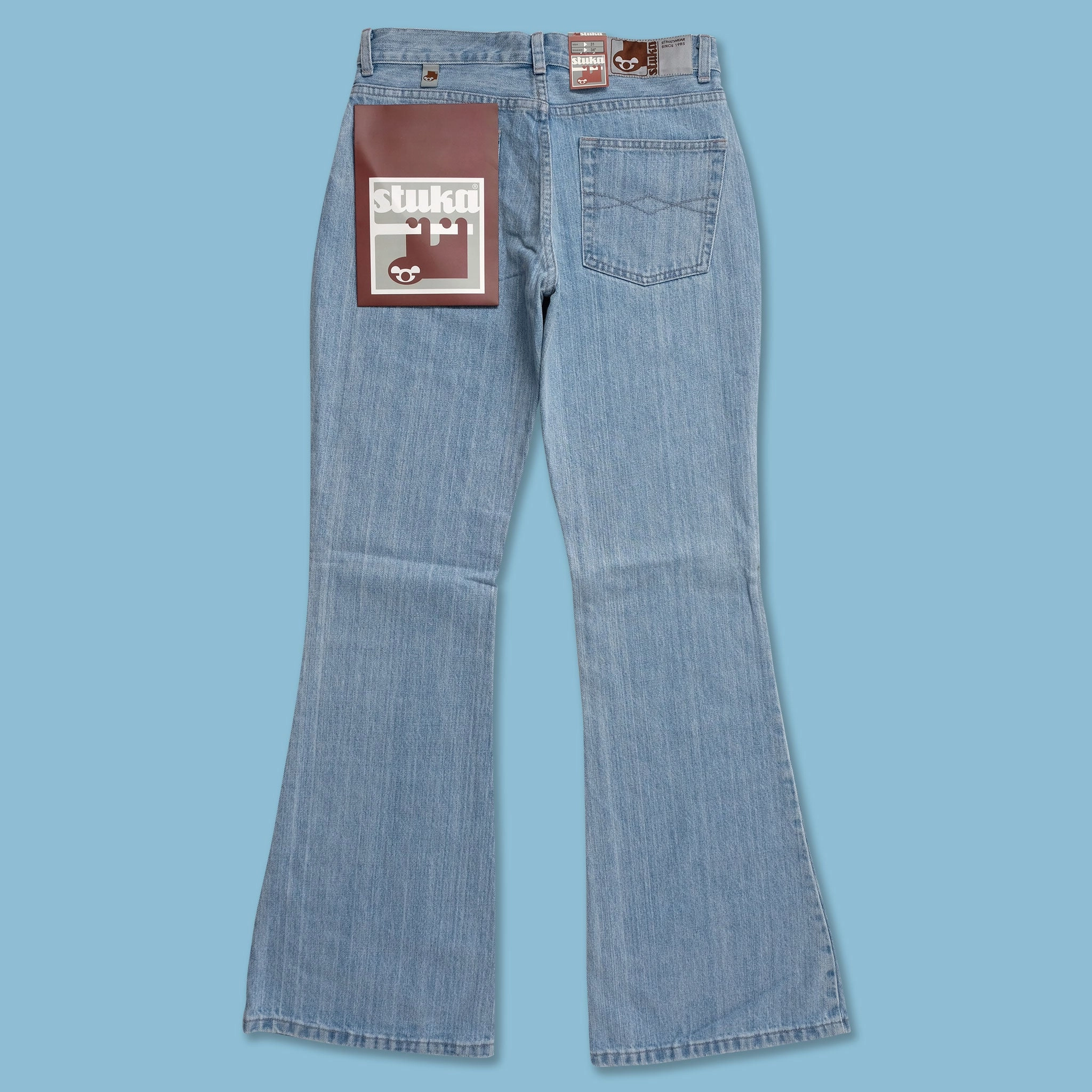 Y2K Flared Denim Pants 30x34 Youth Style Student Outfit