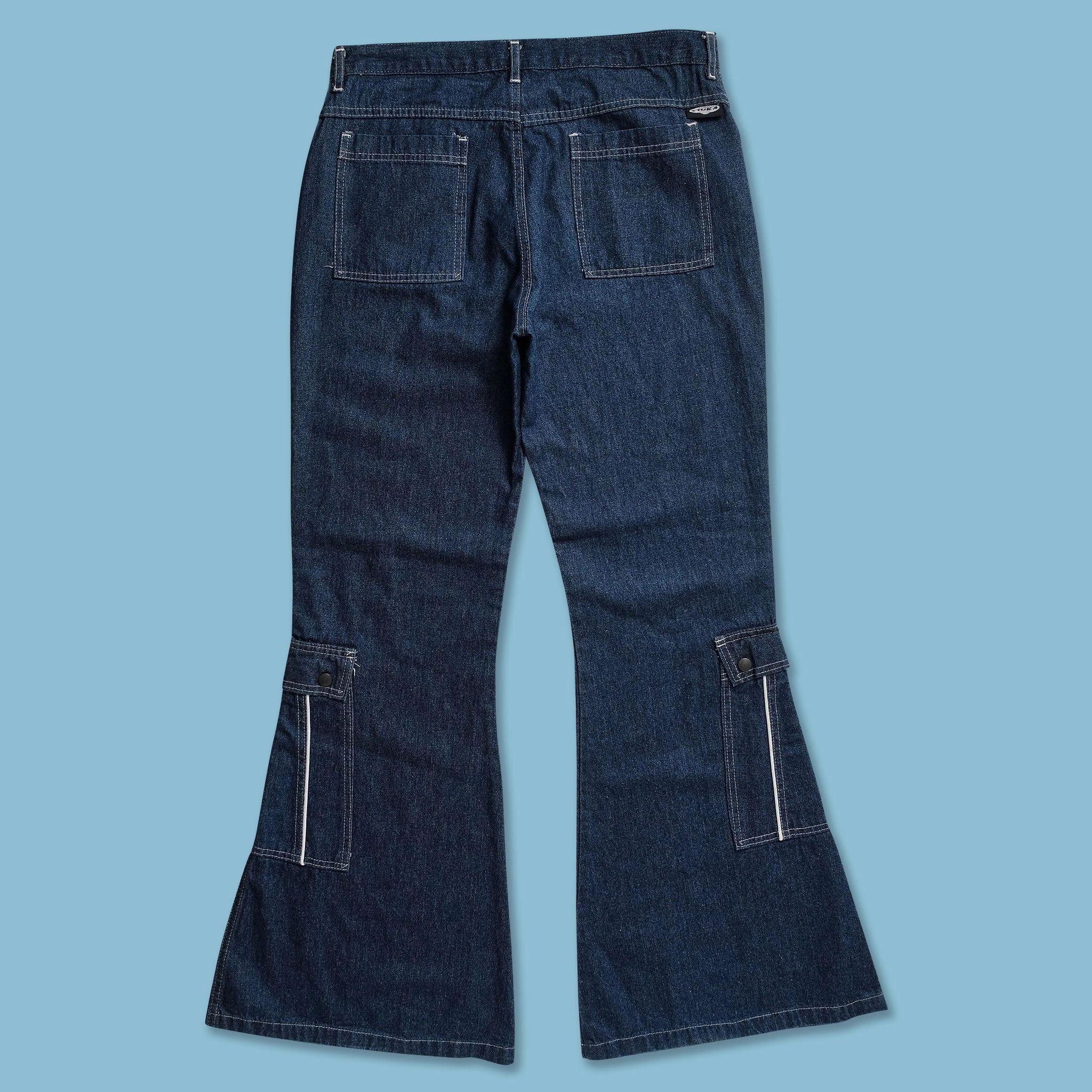 Moisture wicking Quick Release Closure Y2K Flared Denim Pants 34x34