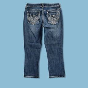 Stretch Ready Double Stitched Seams Y2K Women's 3/4 Denim Pants W32