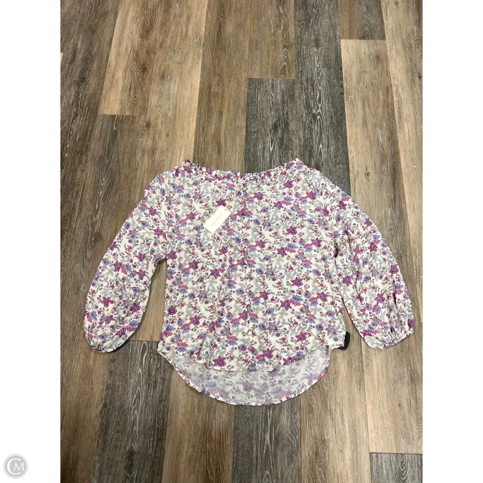Blouse Long Sleeve By Z Supply In Floral Print, Size: Xs Comfortable Look